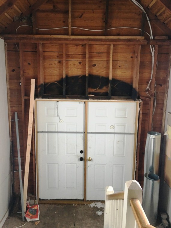 entryway before drywall