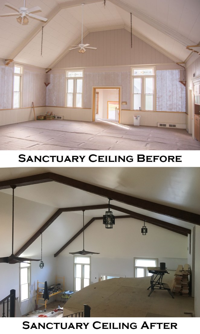 sanctuary ceiling before and after