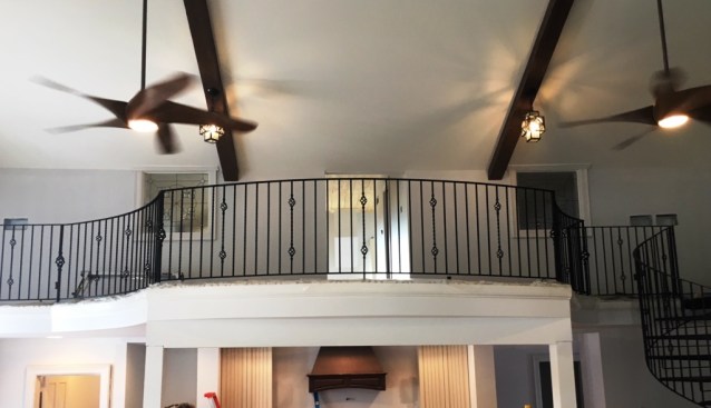 leaded glass over balcony