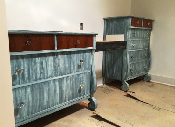 upstairs vanity in place