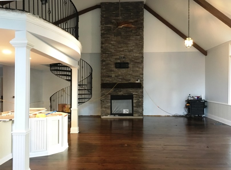 great room after floor refinishing