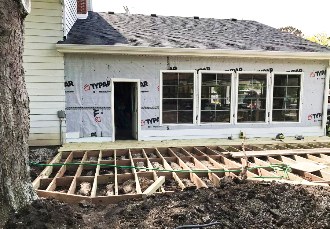 deck in progress earlier